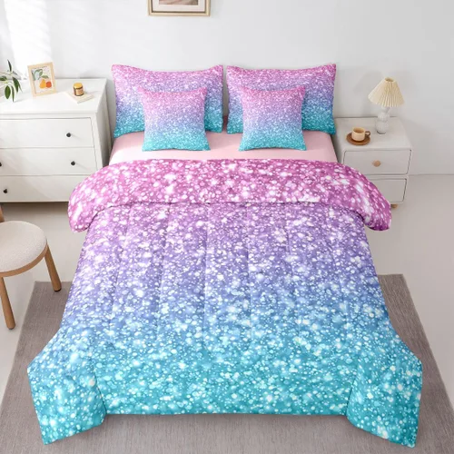 Miniatura 22 de Erosebridal Juego de edredón de tamaño individual para niños, cama de fútbol de 7 piezas en una bolsa, sábanas y fundas de almohada, juego de ropa