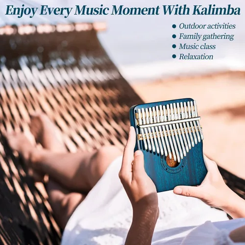 Miniatura 4 de Kalimba - Piano de pulgar con 17 teclas, color azul