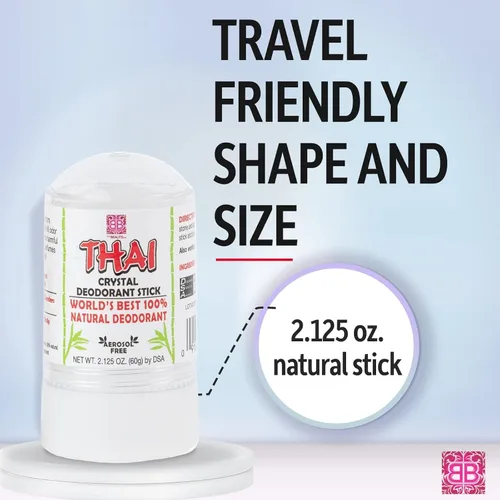 Miniatura 3 de The Beauty Box - Desodorante de cristal tailandés, desodorante natural de alumbre de potasio para mujeres y hombres, 2.125 onzas, sin pruebas