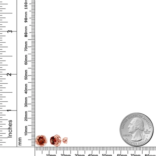 Miniatura 191 de Gem Stone King Aretes de plata de ley 925 de 0.236 in con piedra natal redonda para mujer