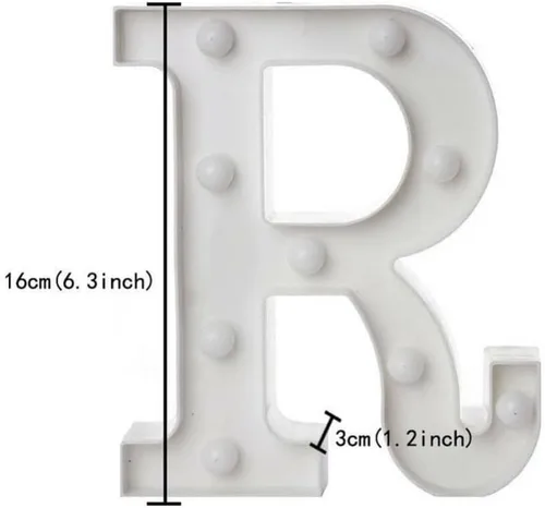 Miniatura 4 de anso Letras LED del alfabeto con números iluminados, letras de plástico blanco, decoración de pie de la A a la Z 0 ~ 9 (rosa corazón)