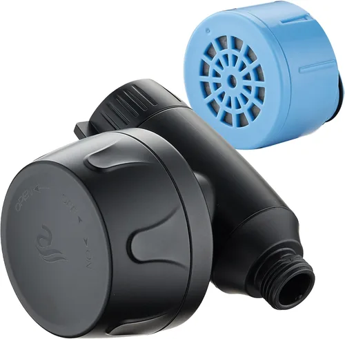 AquaCare Skin & Hair - El filtro de ducha más avanzado del mundo para cabezales de ducha fijos o de mano con modos de filtración de Negro mate