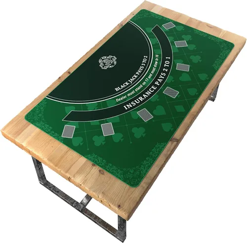 Miniatura 2 de Bullets Playing Cards - Diseño de blackjack - Tapete de mesa 60 "x 35" - Mantel de casino de lujo (diseño) para mejorar la noche