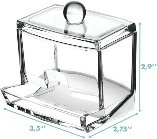 Miniatura 2 de Sooyee Qtip Holder - Organizador de baño, organizador de almacenamiento de acrílico Q Tip, soporte para hisopos de algodón, dispensador Qtip
