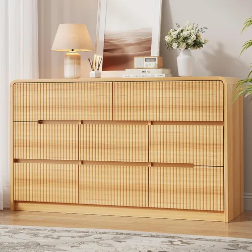 Miniatura 18 de OtterOasis Cómoda de madera negra para dormitorio, 5 cajones para almacenamiento de ropa, cómoda moderna con cajones anchos, cajones anchos