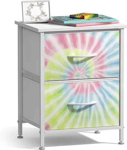 Miniatura 18 de Sorbus - Mesita de noche con 2 cajones - Muebles de noche para niños, mesa auxiliar, mesita de noche - Estructura de acero, tablero de madera