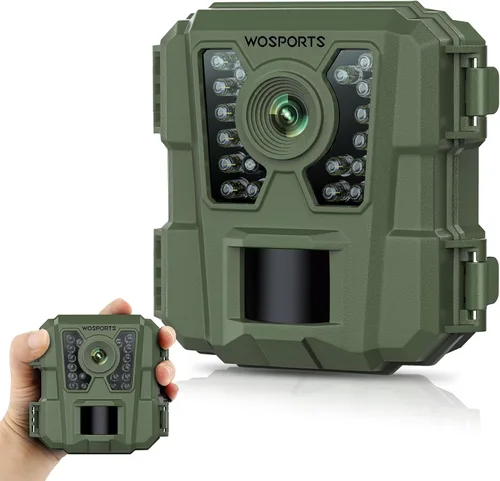 WOSPORTS Mini Cámara de Seguimiento 24MP 1080P HD Cámara de Caza con Visión Nocturna, Activada por Movimiento, Impermeable, Cámara de Seguimiento