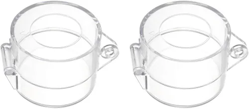 Miniatura 7 de uxcell 2 piezas de plástico transparente cubierta de interruptor protector para 0.866 in de diámetro interruptor de botón 55x43