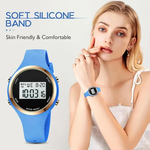 Miniatura 21 de Women LED Display Elecreonic Watch Fashion Chrono Alarm Digital Clock Woman Outdoor Sport Wirstwatch