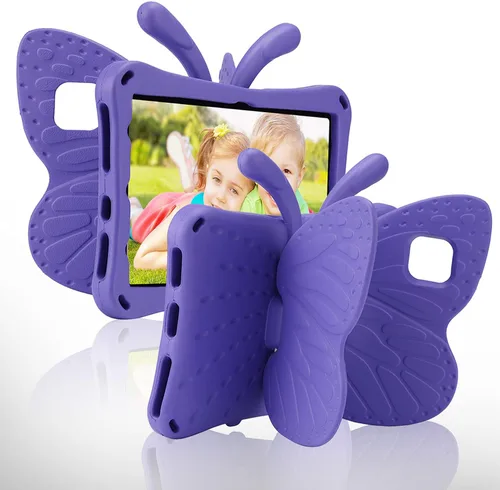 Miniatura 8 de FW Fire 7 - Funda para tablet para niños, Amazon Fire 7 2022, funda de mariposa con luz de atril, EVA, protección contra caídas, resistente, a