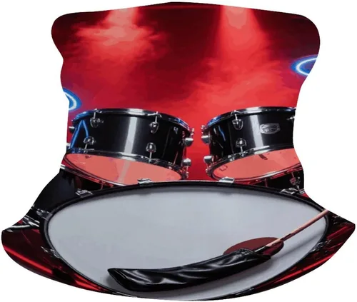 Miniatura 6 de Cool Drum Set Neck Gaiter for Men Women Upf 50+ Sun Protection Balaclava Face Mask Cover Moisture Wicking & Quick Dry Neckerchief Seamless Ski Mask