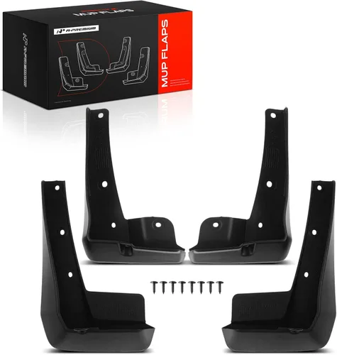 Miniatura 12 de A-Premium Juego de 4 unidades de guardabarros con accesorios de hardware compatibles con Honda Civic 2016-2021, solo sedán, negro, delantero