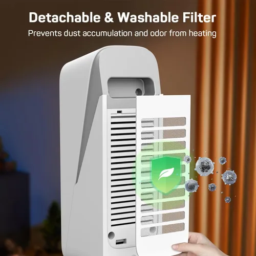 Miniatura 5 de DR.PREPARE Calentador de espacio para interiores, 1500 W PTC, calentamiento rápido, bloqueo para niños, oscilación de 80°, protección contra