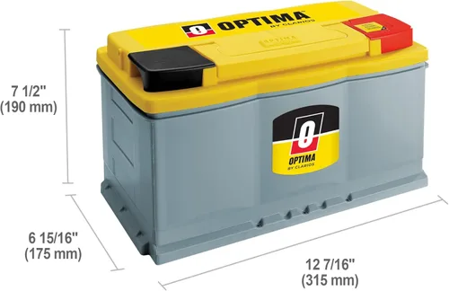 Miniatura 2 de OPTIMA Baterías de Alto Rendimiento DH7 YellowTop de Doble Propósito Selladas AGM para Automóvil, Camión y SUV, 880 CCA, Libre de Mantenimiento