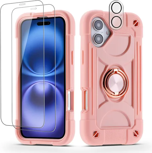 Miniatura 13 de Funda para iPhone Se3/iPhone Se2, iPhone 6/6S, iPhone 7/iPhone 8 de 4.7 pulgadas con soporte de anillo, con 2 protectores de pantalla resistentes