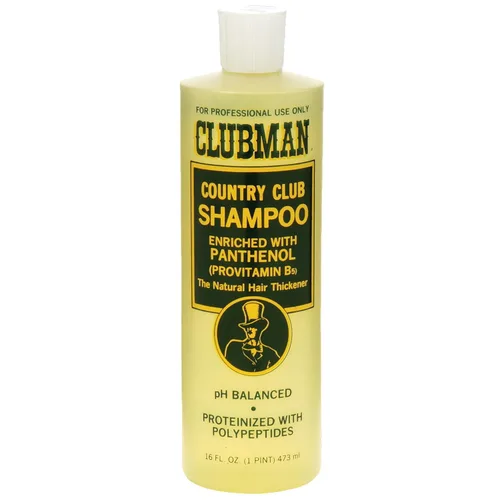 Clubman Champú Country Club, enriquecido con pantenol, el espesante natural del cabello, pH equilibrado, proteinizado con polipéptidos, 16 onzas