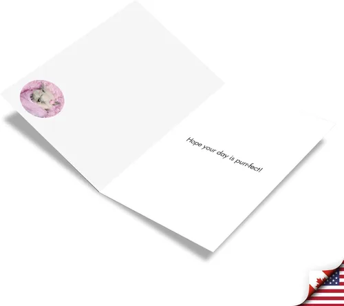 Miniatura 2 de The Best Card Company - Tarjeta de felicitación de cumpleaños de 1 gato con sobre - Papelería de gatito lindo, tarjeta de felicitación de cumpleaños