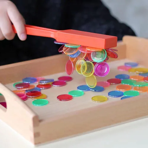 Miniatura 8 de Varitas magnéticas amarillas de bingo de 7.5 pulgadas, herramienta de recolección para clips de papel, clavos, tornillos, alfileres, agujas de coser