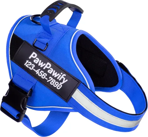 Miniatura 11 de Arnés personalizado sin tirones para perro con 2 parches personalizados para nombre y teléfono, chaleco reflectante transpirable para mascotas