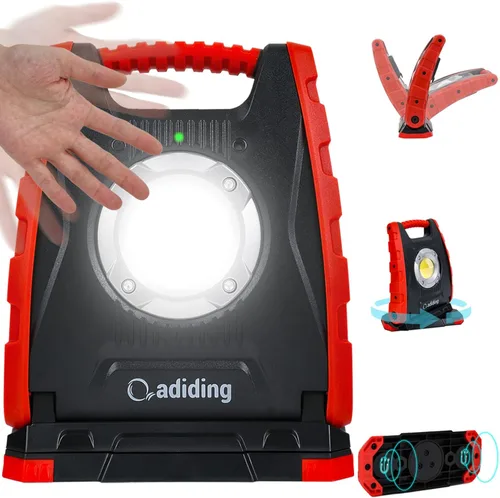 Adiding Luz de trabajo LED recargable de 4400 mAh, luz de inundación portátil debajo del capó luz de trabajo con sensor y base magnética de rotación