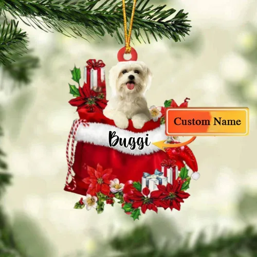 Miniatura 13 de Perro Akita Inu personalizado en bolsa de regalo, adorno de Navidad, nombre personalizado, regalo para amantes de los perros, familia, Navidad