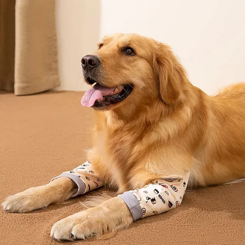Miniatura 9 de ROZKITCH Manga de pierna para cirugía de perro para piernas delanteras, evita lamer heridas, codo y rodilla, manga de pierna de perro para dejar