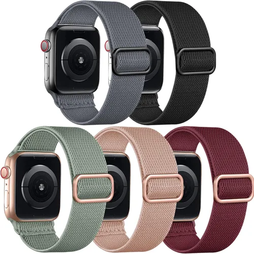 Miniatura 20 de Adorve Correa elástica compatible con Apple Watch Bands Ultra 3/2/1 de 49 mm, 46 mm, 45 mm, 44 mm, 42 mm, 41 mm, 40 mm, 38 mm, para hombres