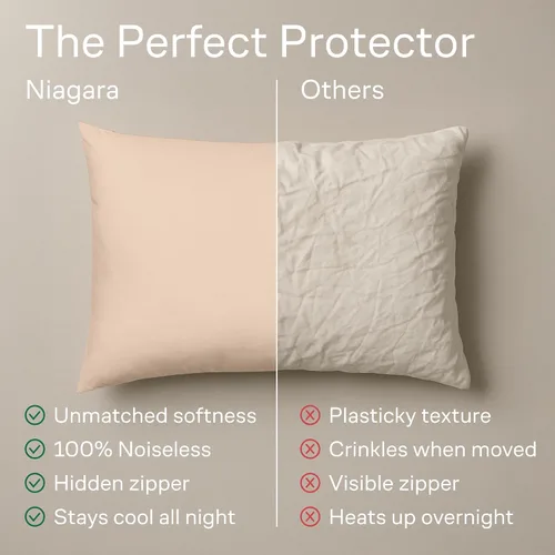 Miniatura 7 de Juego de 4 fundas de almohada ultrasuaves con cremallera tamaño Queen, 100% protección contra manchas, polvo y suciedad, lavables a máquina (beige)