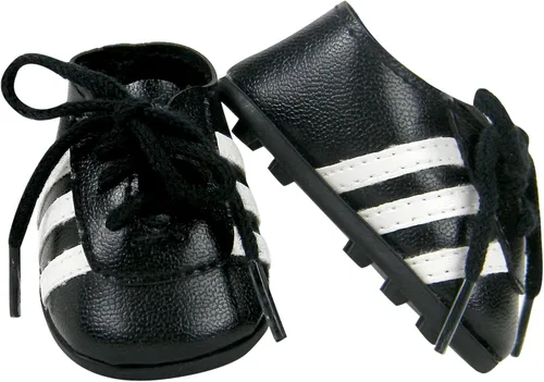 Sophia's Zapatos clásicos de cuero sintético con detalles de rayas blancas y cordones realistas para muñecas de 18 pulgadas, color fucsia