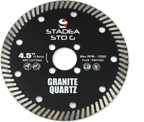 Miniatura 15 de SBD101C Hoja de sierra de diamante de 4 pulgadas de corte continuo turbo seco - Corta granito cuarcita, compatible con amoladora, cortador