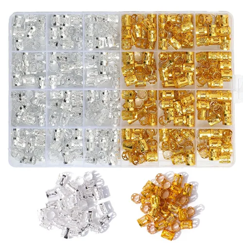 Miniatura 8 de 170 piezas de joyería para el cabello para trenzas, puños para el cabello para trenzas Loc, joyería para mujeres negras, anillos para trenzas
