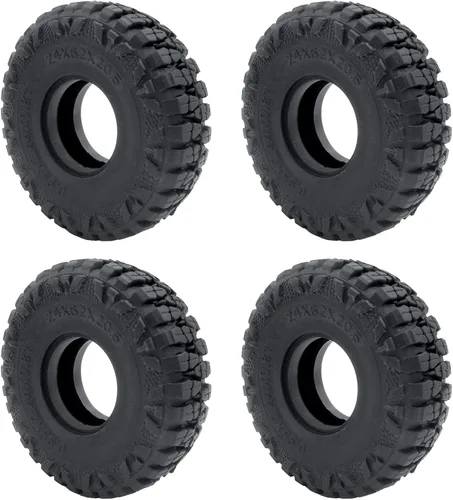 Miniatura 5 de MOHERO - 4 neumáticos de goma de 1.0 pulgadas, neumáticos de rueda de 2.441 x 0.866 in para Axial SCX24 90081 AXI00001 002 004 005 006 RC Crawler