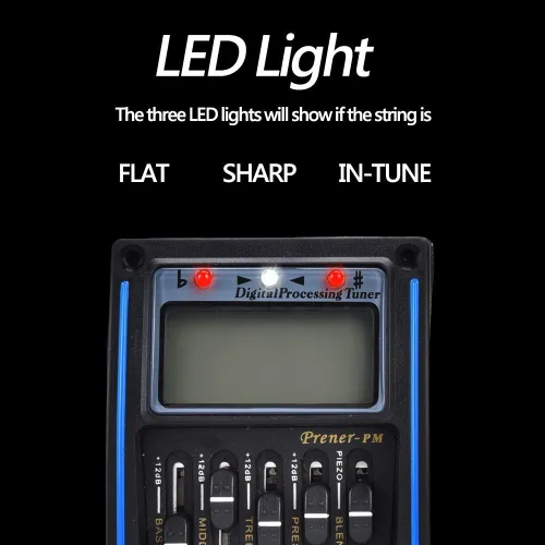 Miniatura 4 de Preamplificador de pastilla de guitarra acústica, preamplificador de guitarra eléctrica con ecualizador de 5 bandas, pastilla piezoeléctrica