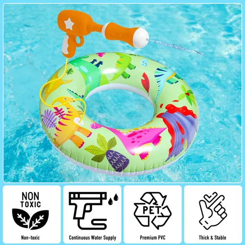 Miniatura 4 de Parentswell Juego de fiesta en la piscina – Anillos inflables de natación para piscina, tubos de piscina con pistolas de agua y pelota de playa