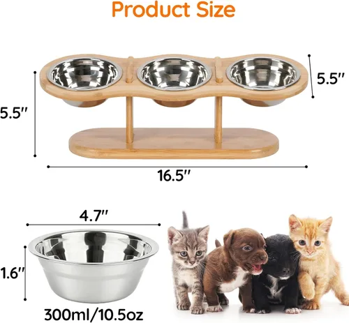 Miniatura 2 de Cuencos elevados para gatos, cuencos elevados de comida para gatos, cuencos inclinados en 15° para gatos, cachorros, perros pequeños, cuenco elevado