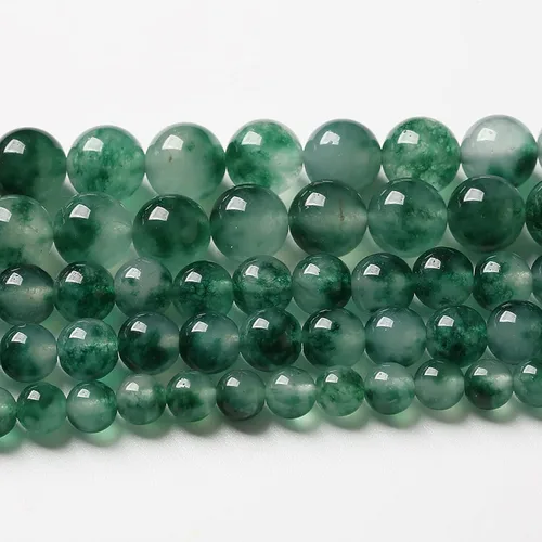 Miniatura 42 de 36 cuentas de calcedonia de jade rojo natural de 25/64 pulgadas (0.394 in), redondas sueltas, piedras preciosas energéticas curativas, para hacer