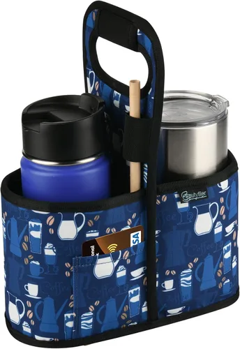Miniatura 8 de Beautyflier Portabebidas con Asa para Entrega Portavasos de Café Aislado Reutilizable Portabebidas Portátil Soporte para 2 Tazas con Asa Organizador