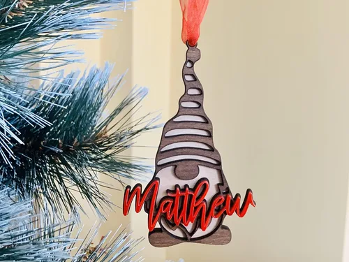 Miniatura 5 de Gnomos de Navidad personalizados, adorno de nombre personalizado, nombres cortados con láser, regalos para niños, Navidad 2025, decoraciones