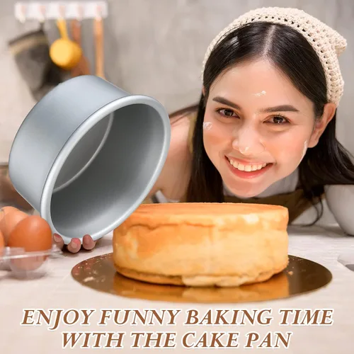 Miniatura 6 de Gerrii 35 moldes para pasteles de 4 pulgadas, antiadherentes, de aluminio, pequeños moldes redondos para hornear pasteles, para queso, pizza