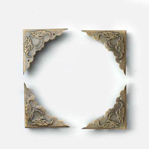 Miniatura 3 de 40 piezas de protectores de esquina de muebles metálicos, esquina decorativa antigua para caja de joyería, para caja de almacenamiento, joyero