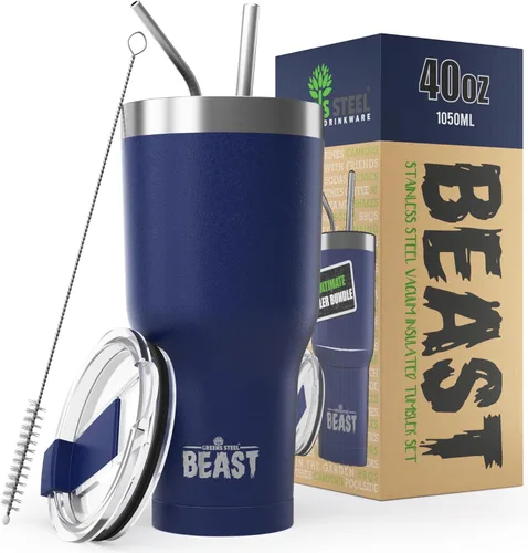 Miniatura 69 de Beast Vaso Térmico de 30 oz de Acero Inoxidable con Aislamiento al Vacío para Café y Hielo de Doble Pared Termo de Viaje (Rojo Arándano)