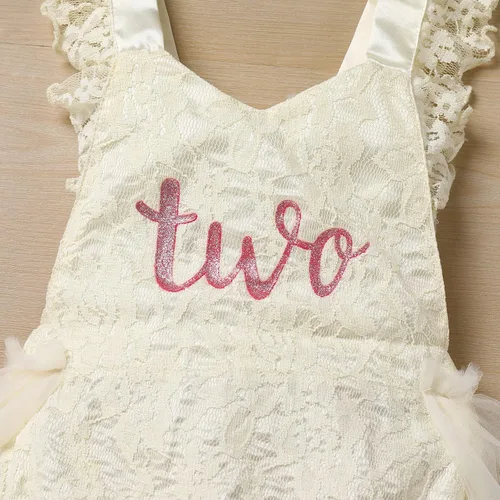 Miniatura 106 de Traje de bebé niña primer cumpleaños traje de encaje tul mameluco princesa tutú vestido de un año cumpleaños pastel Smash fotografía ropa