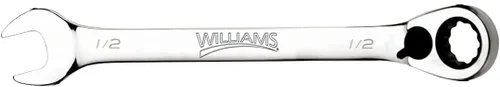 Miniatura 20 de Williams JHW1210RC Llave Combinada SAE de Trinquete Reversible de 12 Puntos, con Acabado Cromado de Alto Pulido - 5/16 Pulgadas