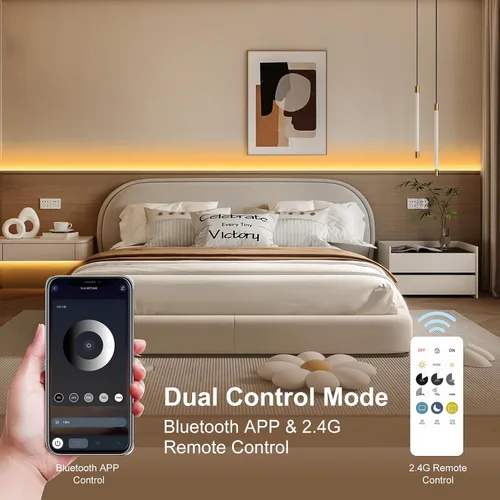 Miniatura 4 de Tira de Luz LED COB 2700K, Tira de Luz LED Blanca Cálida de 24 pies Ajustable, CRI92+, Tira de Cinta DC24V con Función de Temporizador de Control