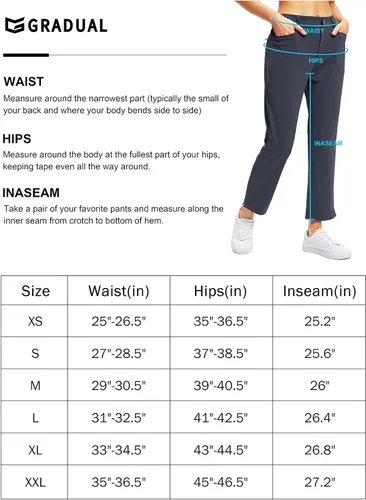 Miniatura 7 de Pantalones de golf para mujer con bolsillos con cremallera, pantalones elásticos 78, pantalones deportivos casuales para el trabajo, pantalones