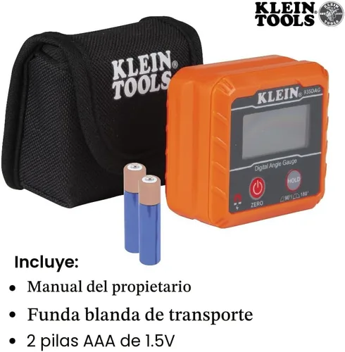 Miniatura 4 de Klein Tools 80035 Kit de herramientas de nivel, electrónico digital de nivel y ángulo con correas de plomero, ángulos de medición, base magnética, 2