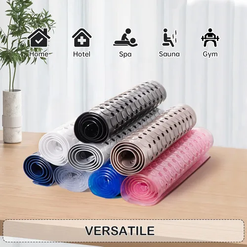 Miniatura 8 de Alfombrilla antideslizante para bañera y ducha, alfombrilla de baño de agarre potente, 35 x 16.3 pulgadas, con ventosas y orificios de drenaje
