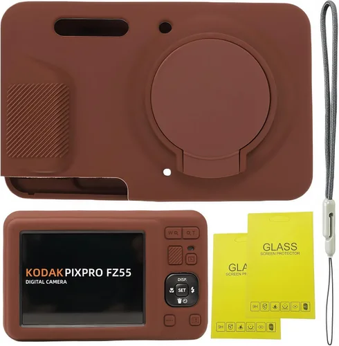 Miniatura 14 de Funda para Kodak PIXPRO FZ55, accesorios FZ55, funda protectora de silicona suave con tapa de lente extraíble, viene con 2 protectores de pantalla