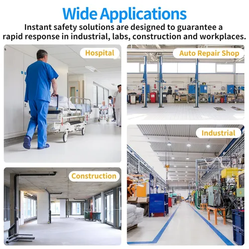 Miniatura 8 de Combinación de ducha de lavado de ojos de emergencia, estaciones de lavado de ojos de seguridad, acero inoxidable 304 grado industrial y comercial