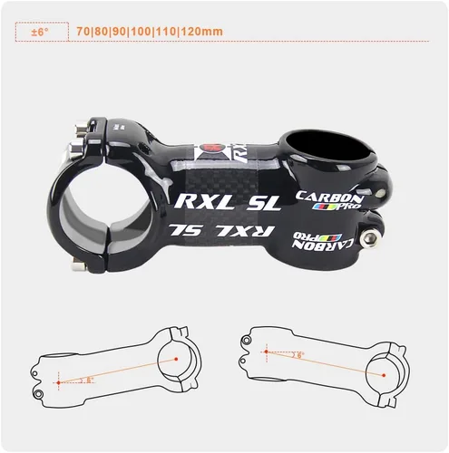 Miniatura 3 de RXL SL MTB Stem 31.8, manillar de fibra de carbono, 6 grados -60/70/80/90/100/110/120 mm
